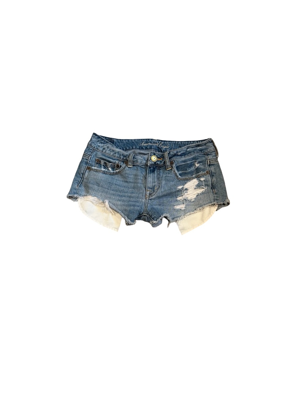 Y2K American Eagle Outfitters low rise Distressed Blue Denim Cutoff Shorts